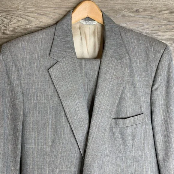 Botany 500 Joslins Mens 2 piece Suit Rose Grey w/Pinstripes See Desc for Measure - Picture 6 of 16